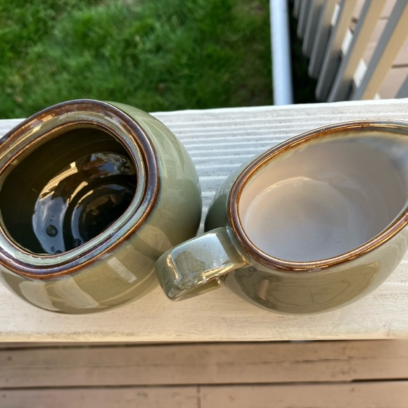 Sango Dining Euc Sango Nova Avocado Stoneware Set Of Creamer And